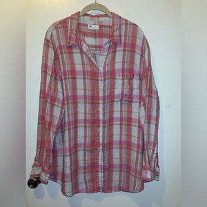 GAP WOMENS PLAID BUTTON DOWN SHIRT